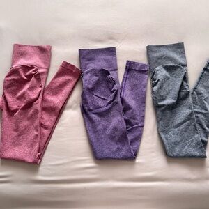 NWOT Butt Scrunch leggings - Pink, Purple, and Blue